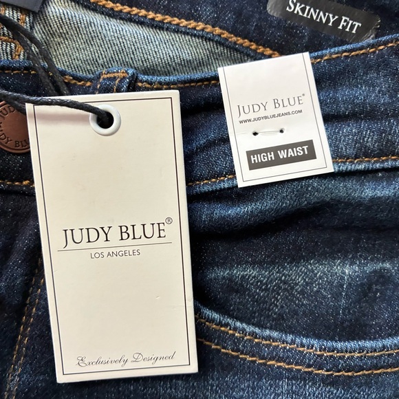 NWT Judy Blue High Waist Skinny Fit Dark Wash Denim Jeans - Picture 9 of 14